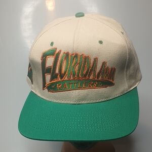 Vintage Florida A&M Rattlers Green and Cream Snapback Hat
